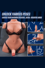18.18LB April Lifelike TPE Shemale Torso Sex Doll with Realistic 5.9″ Thrusting Dildo - Image 3