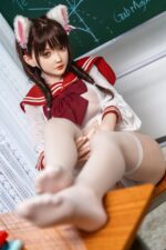 Japanese School-style Sakura Realistic silicone sex doll  Energetic Girl-style Cute with Cat Ears - Image 8